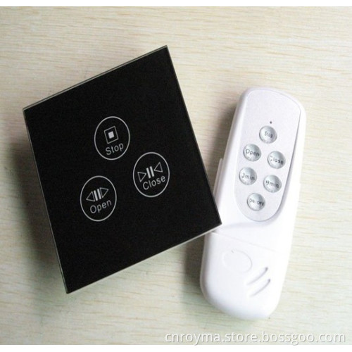 Crystal Tempered Glass Electromotion Curtain Switch With Blue LED Indicator AC110-240V